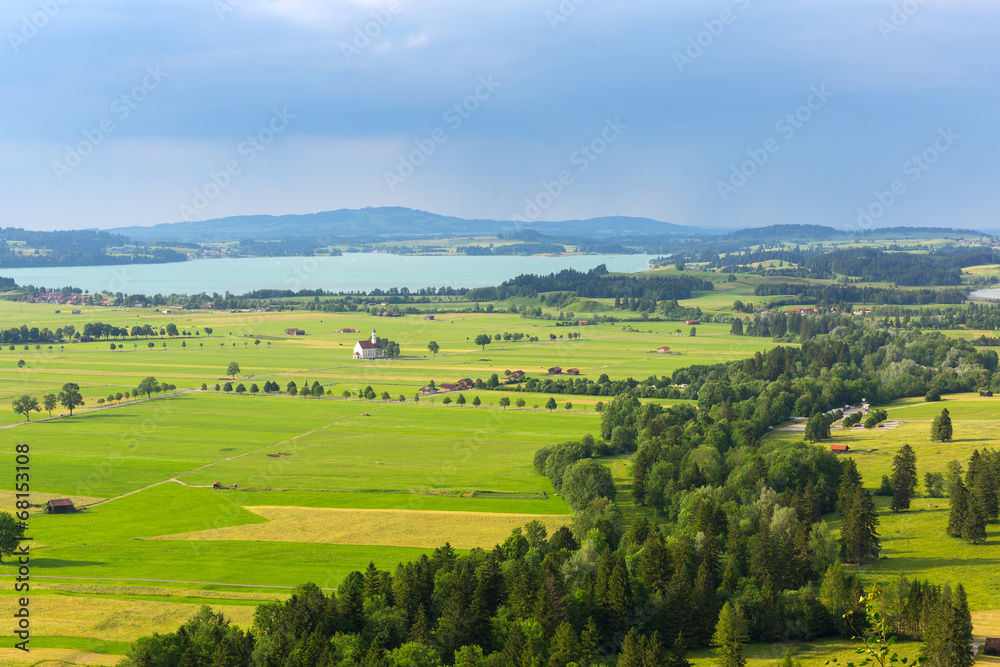 Idyllic summer landscape in Bavaria, Germany