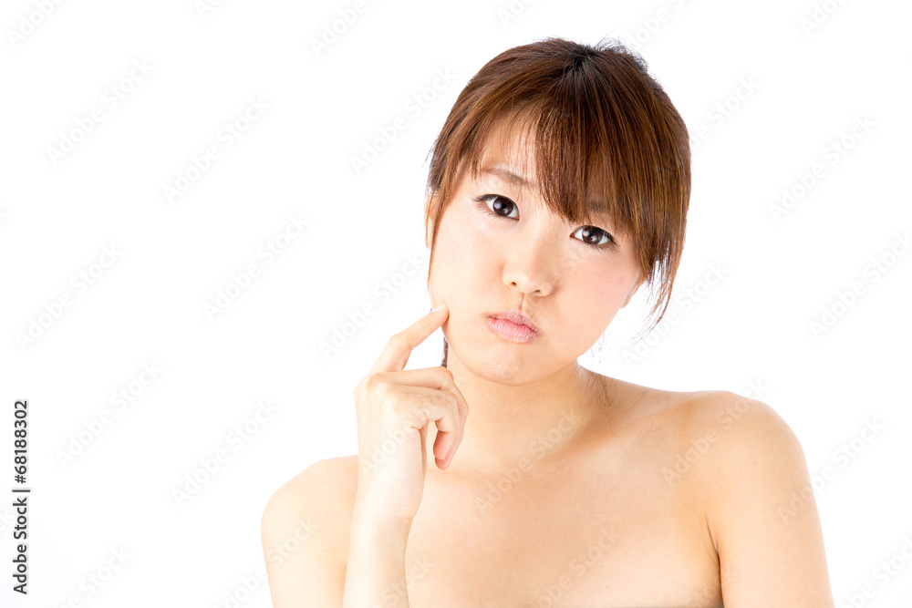 attractive asian woman skin care image