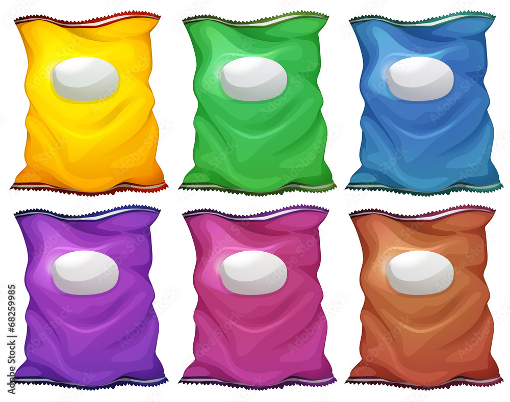 Colourful chips containers