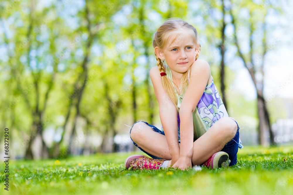 portrait of a girl in a park