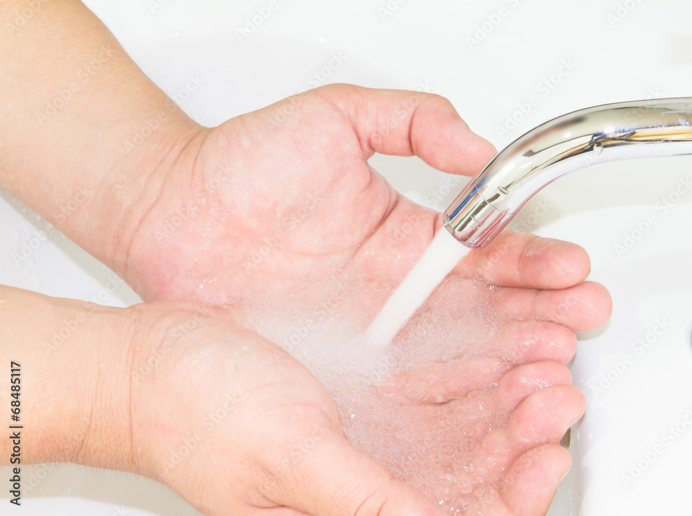 opened tap water for washing hand