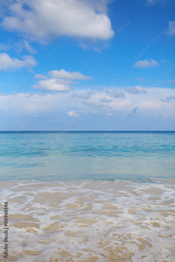 夏日背景，海沙和美丽的海滩