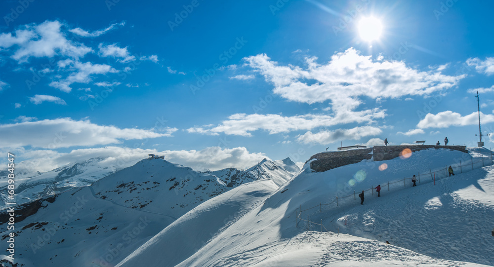 马特洪峰的雪山景观