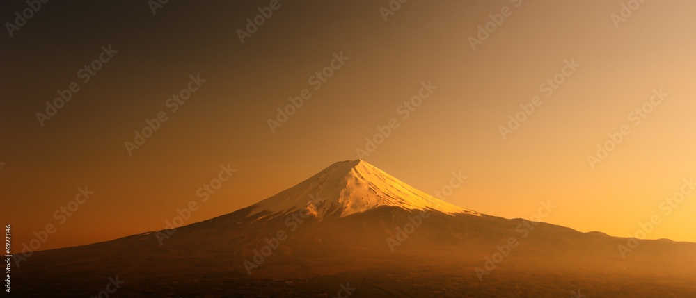 富士山，日落时的富士山