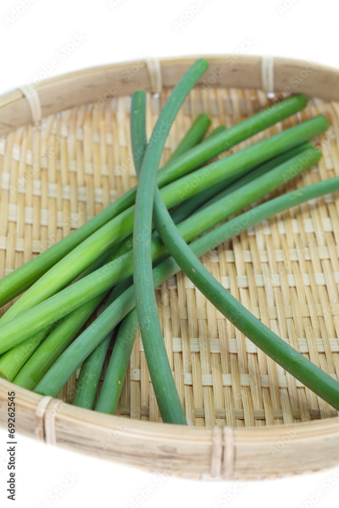 新鲜绿蒜葱或韭菜蔬菜