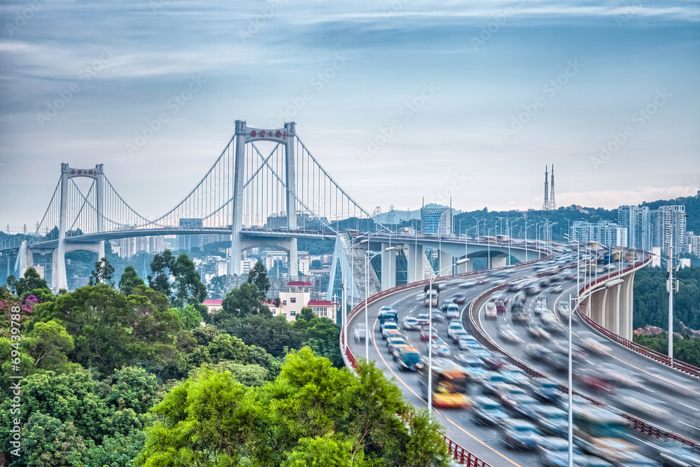 厦门海仓大桥黄昏与hdr