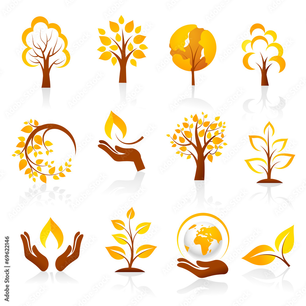 Autumn icons. Vector