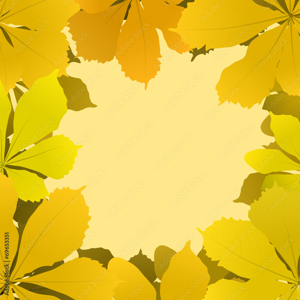 autumn background with chestnut leaves