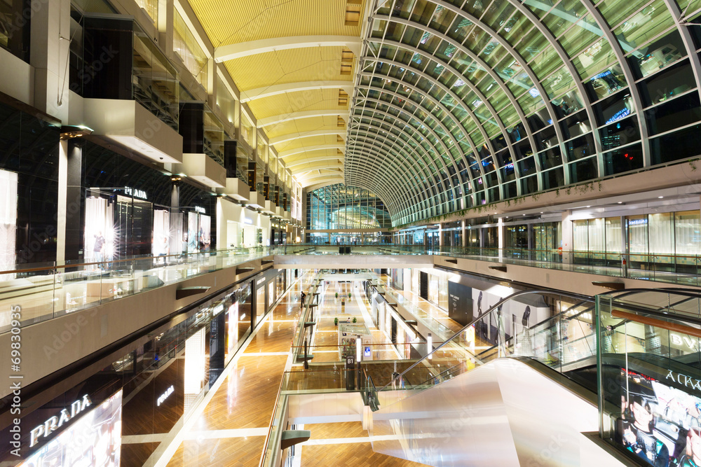 SINGAPORE - July 1: The Shoppes at Marina Bay Sands interior on