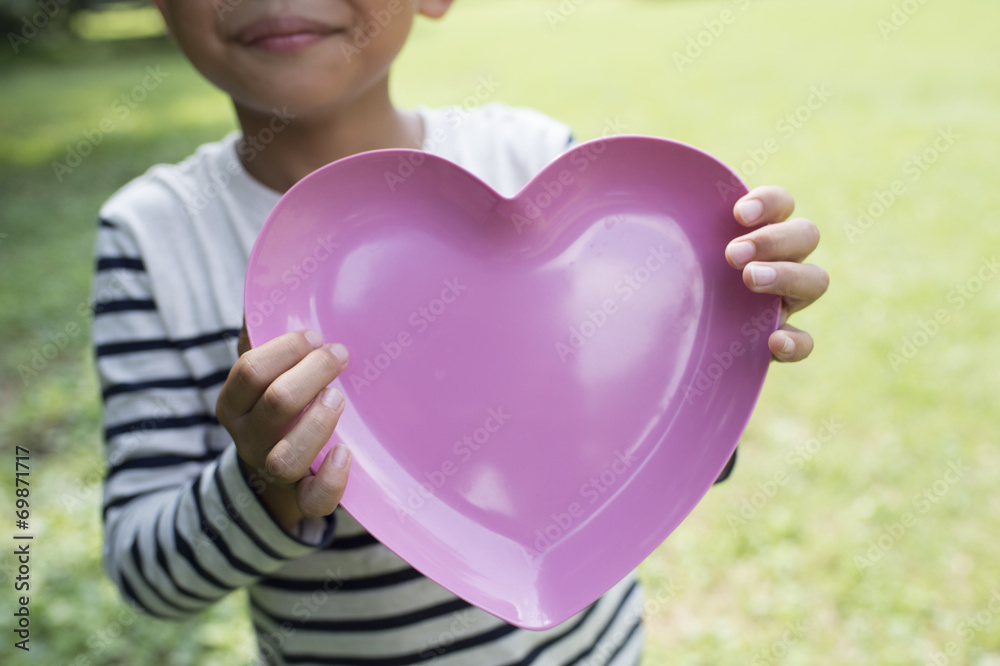 Boy with Heart Shaped plate