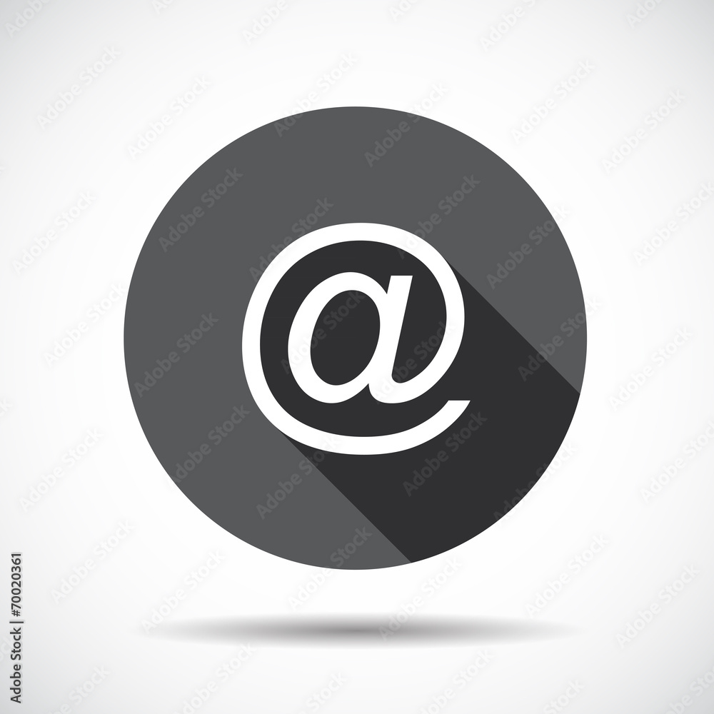 Mail  Flat Icon with long Shadow. Vector Illustration.