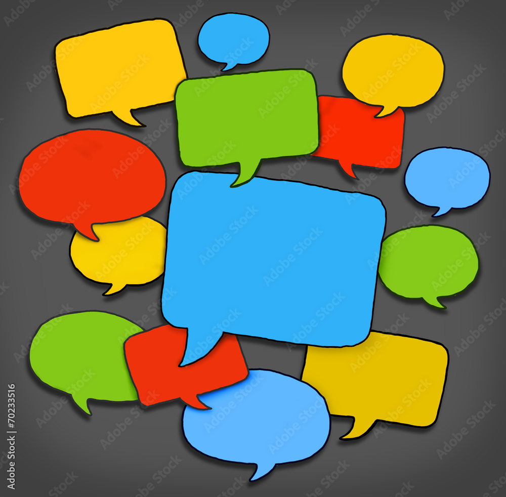 Multicolored Group of Speech Bubbles