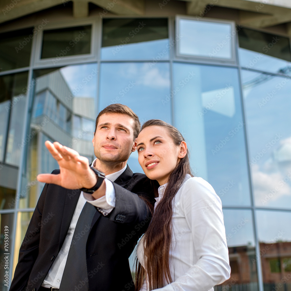 Young Business couple outdoors.