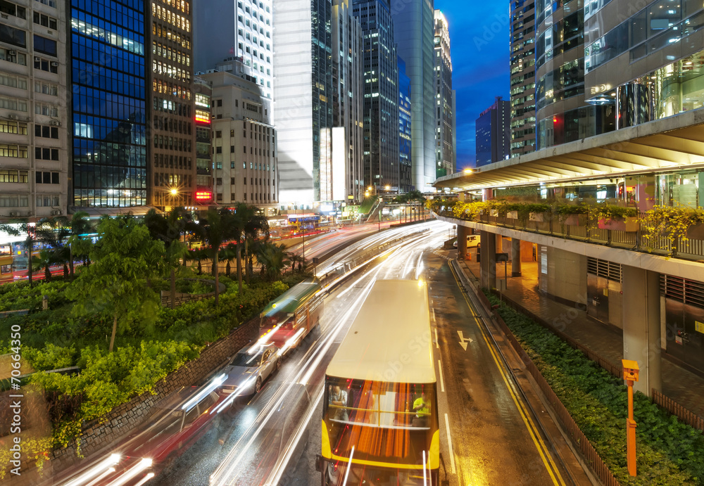 中国香港现代城市之夜