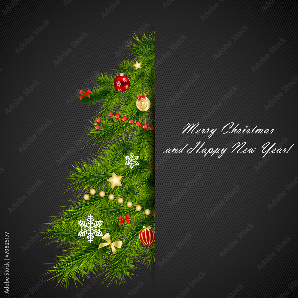 Abstract Beauty Christmas and New Year Background. Vector Illust