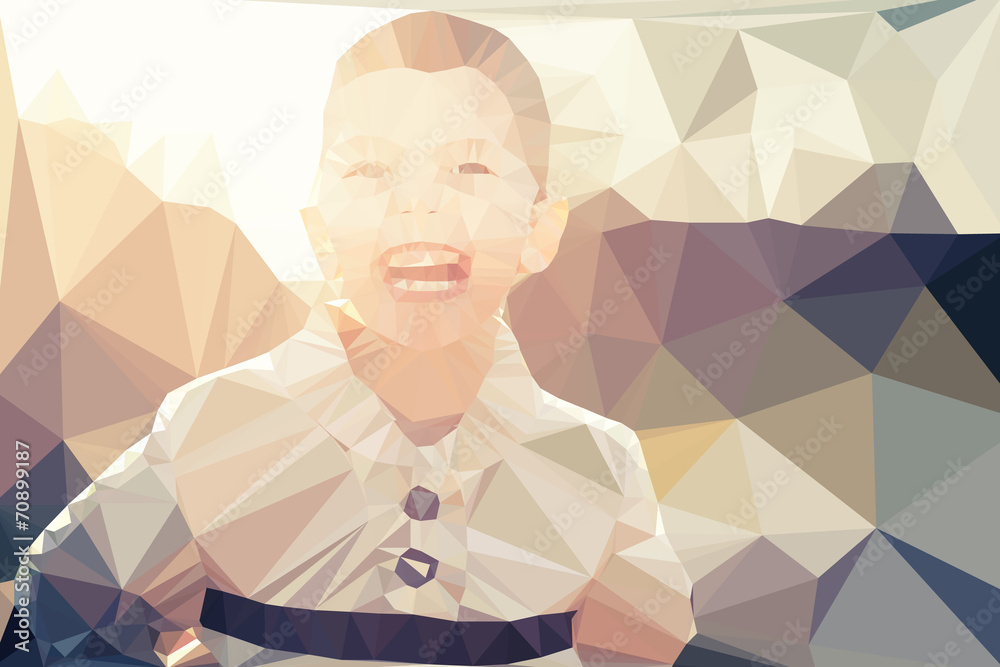 Child boy portrait vector geometric modern illustration