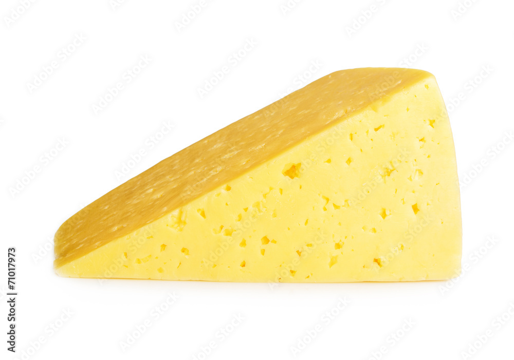 piece of cheese isolated on a white background