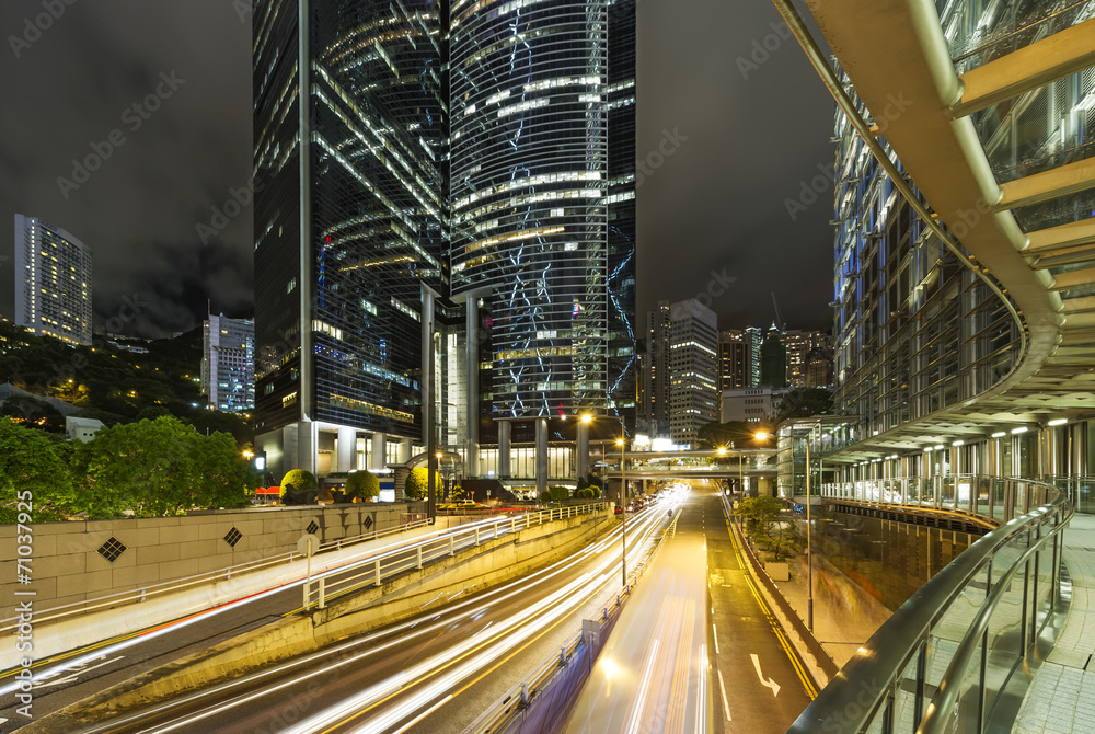 中国香港现代城市之夜