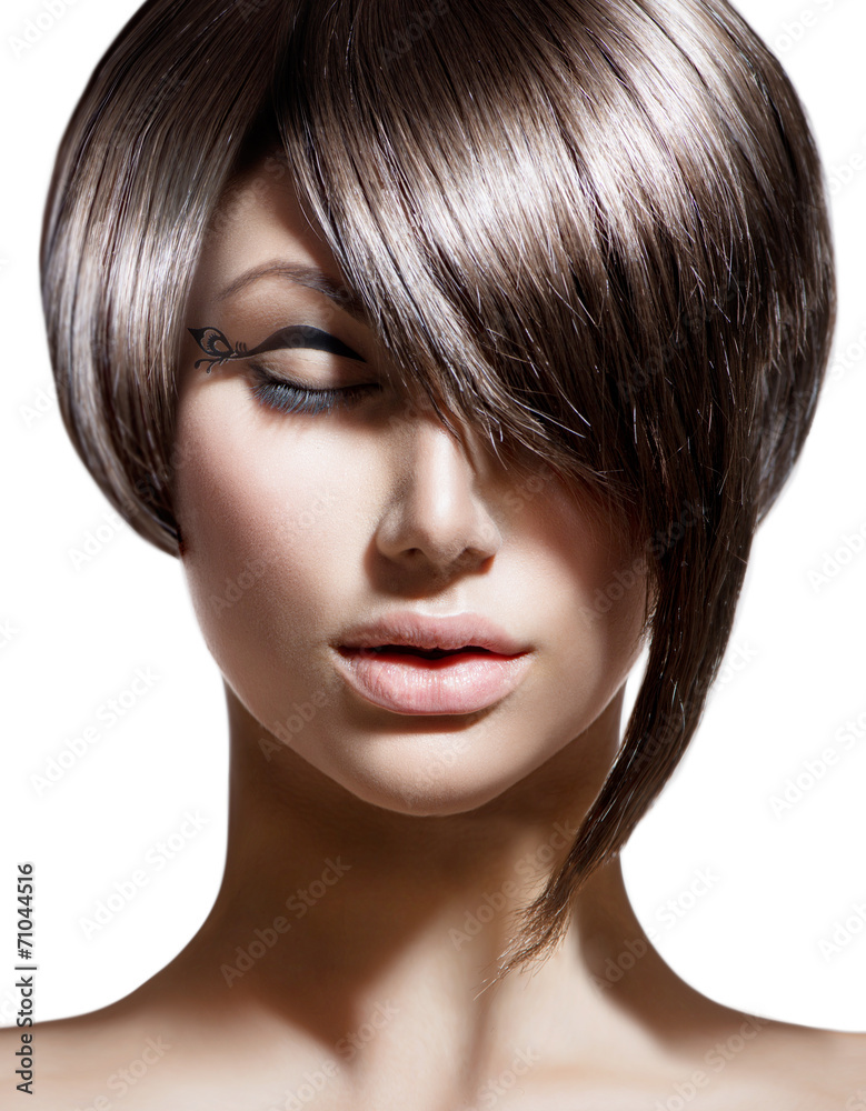 Fashion Haircut. Hairstyle. Stylish Fringe