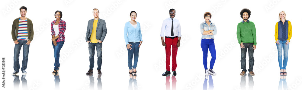 Group of People Standing in a Row