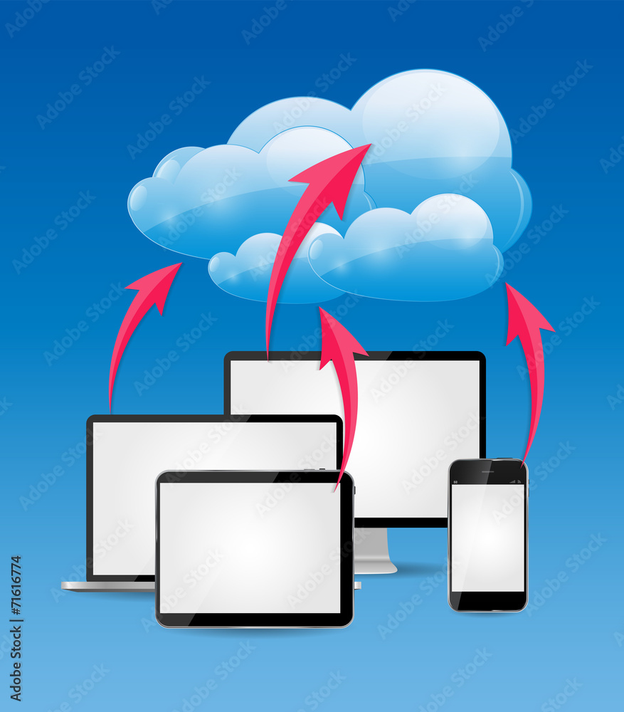 Cloud Computing Business Concept Vector Illustration