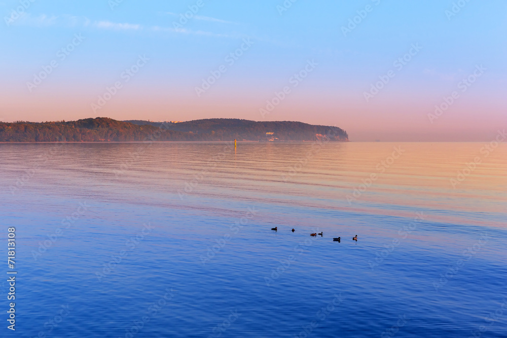 Sunrise at Baltic sea in Sopot, Poland