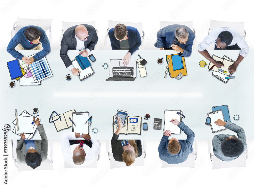 Group of Business People Meeting Photo Illustration