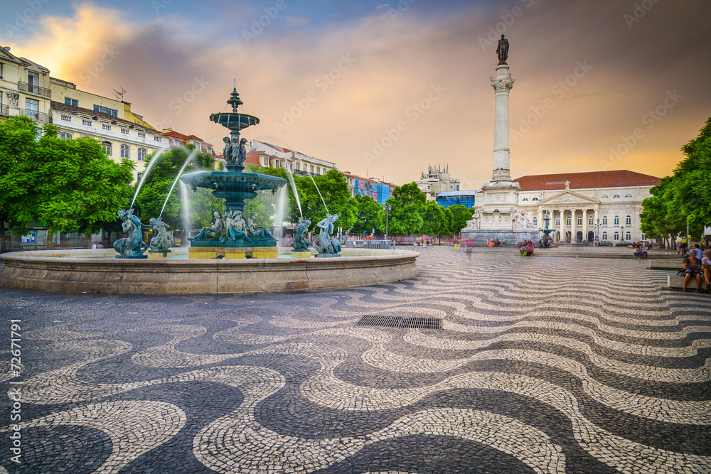 Rossio Square in Lisbon, Portugal