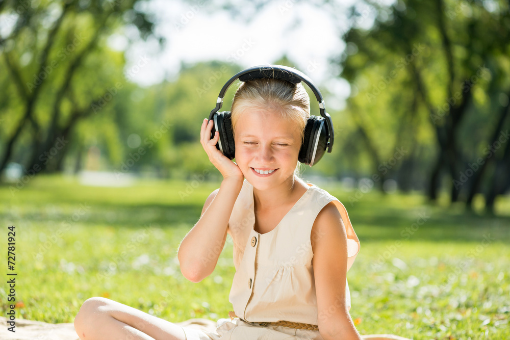 Girl enjoying music