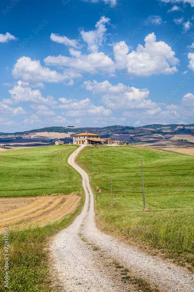 托斯卡纳风景区，带农舍，Val dOrcia，意大利