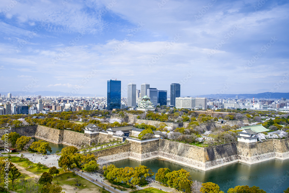 日本大阪城市天际线