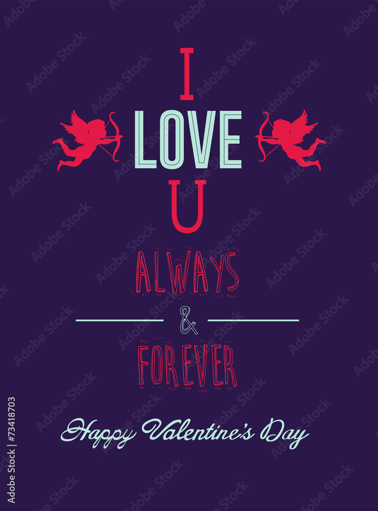 Valentines day vector with cute message