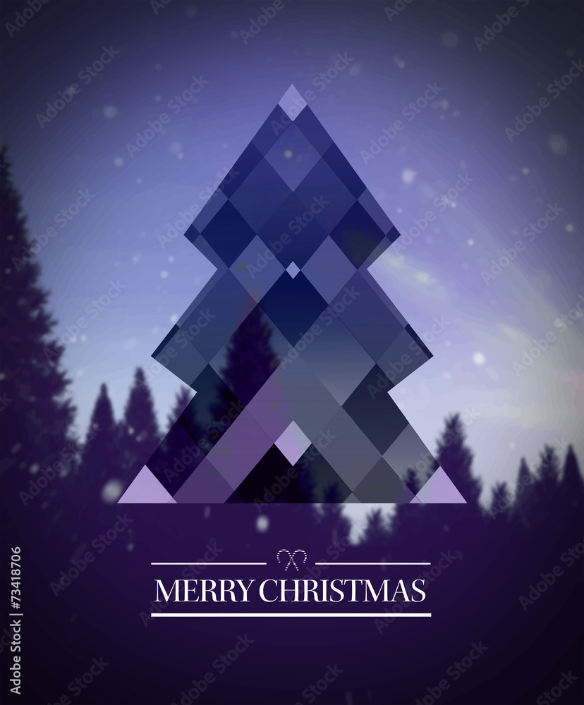 Merry christmas vector with hipster design