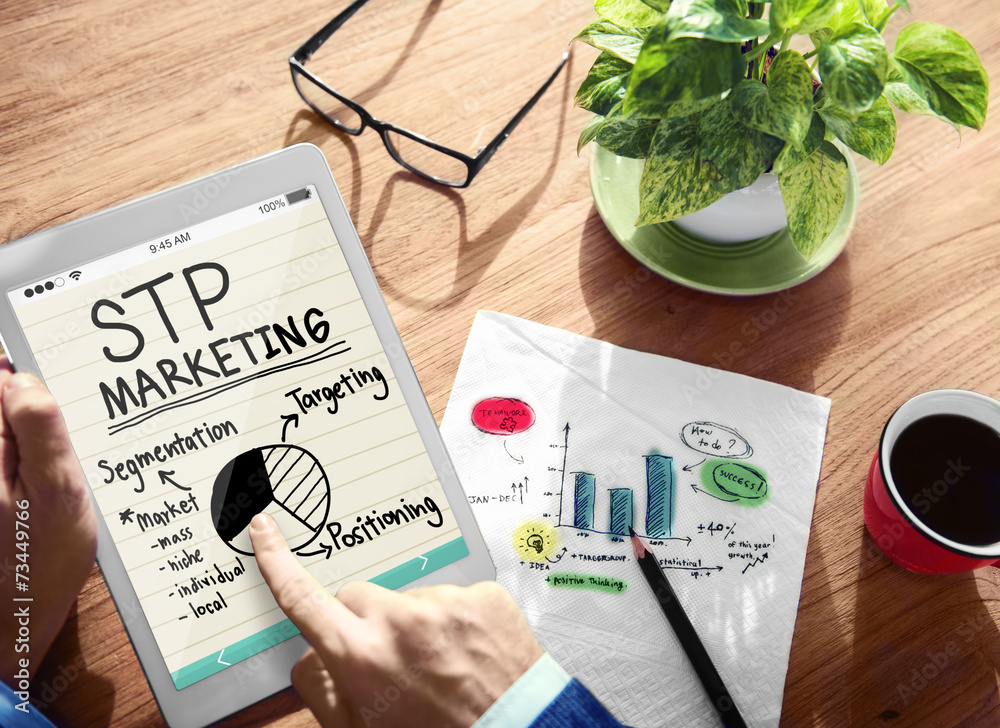 Digital Online STP Marketing Office Working Concept