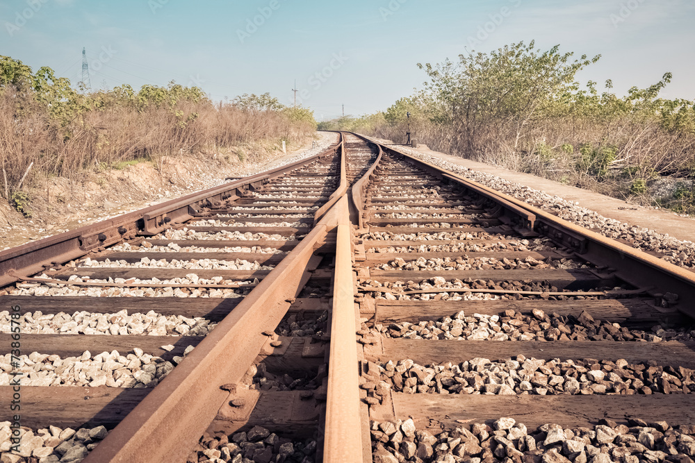 railroad turnout closeup