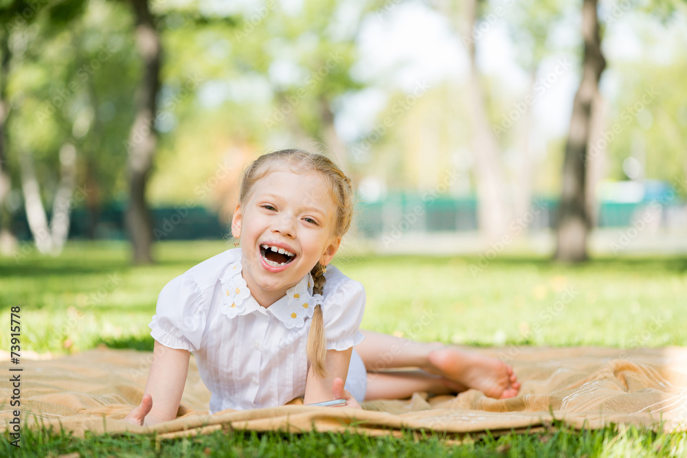 Girl in summer park