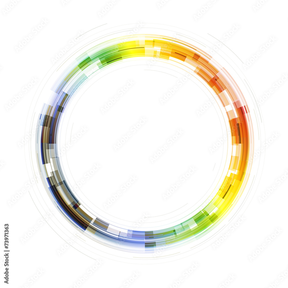 Colorful Transparent Circle Symbol. Template for Covers, Posters