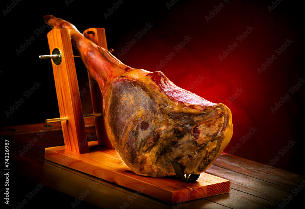 Jamon serrano. Traditional spanish ham. Hamon iberico