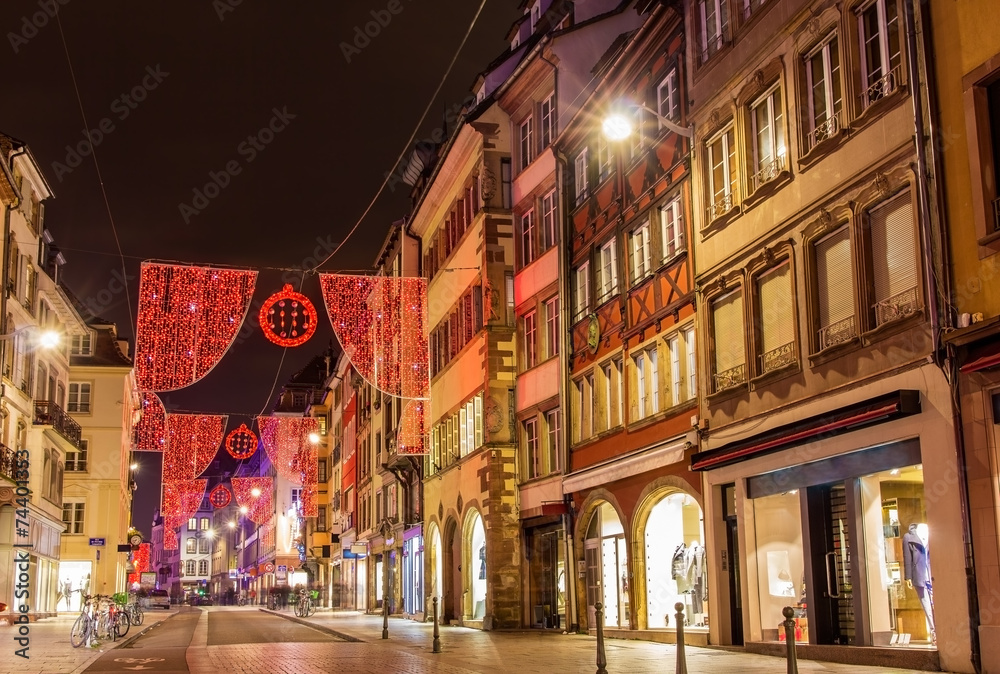 Rue du Vieux Marche aux Poissons on the Christmas season 2014 in