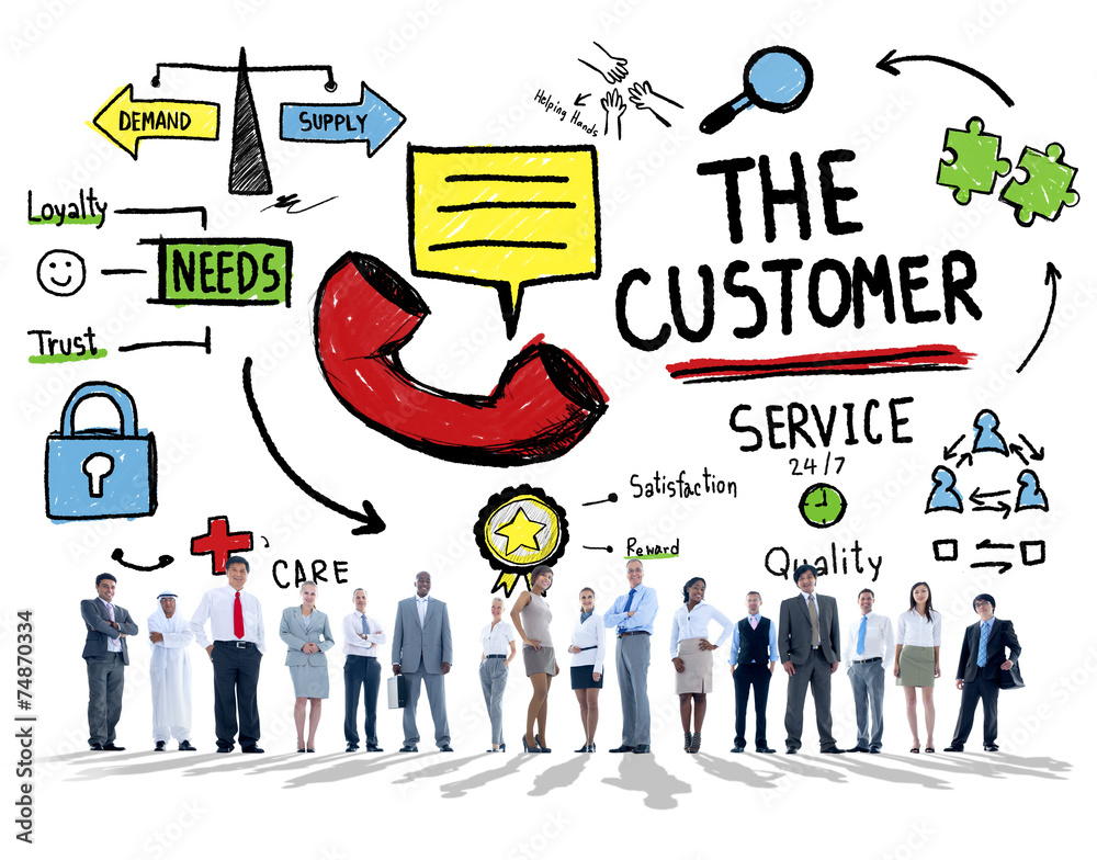 The Customer Service Target Market Support Assistance Concept