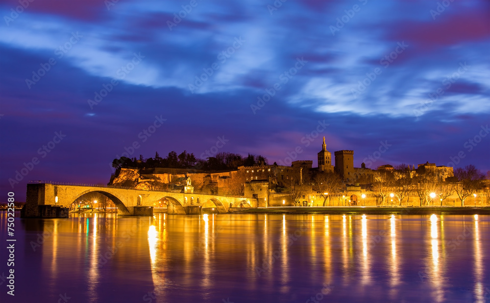 View of medieval town Avignon at morning, UNESCO world heritage