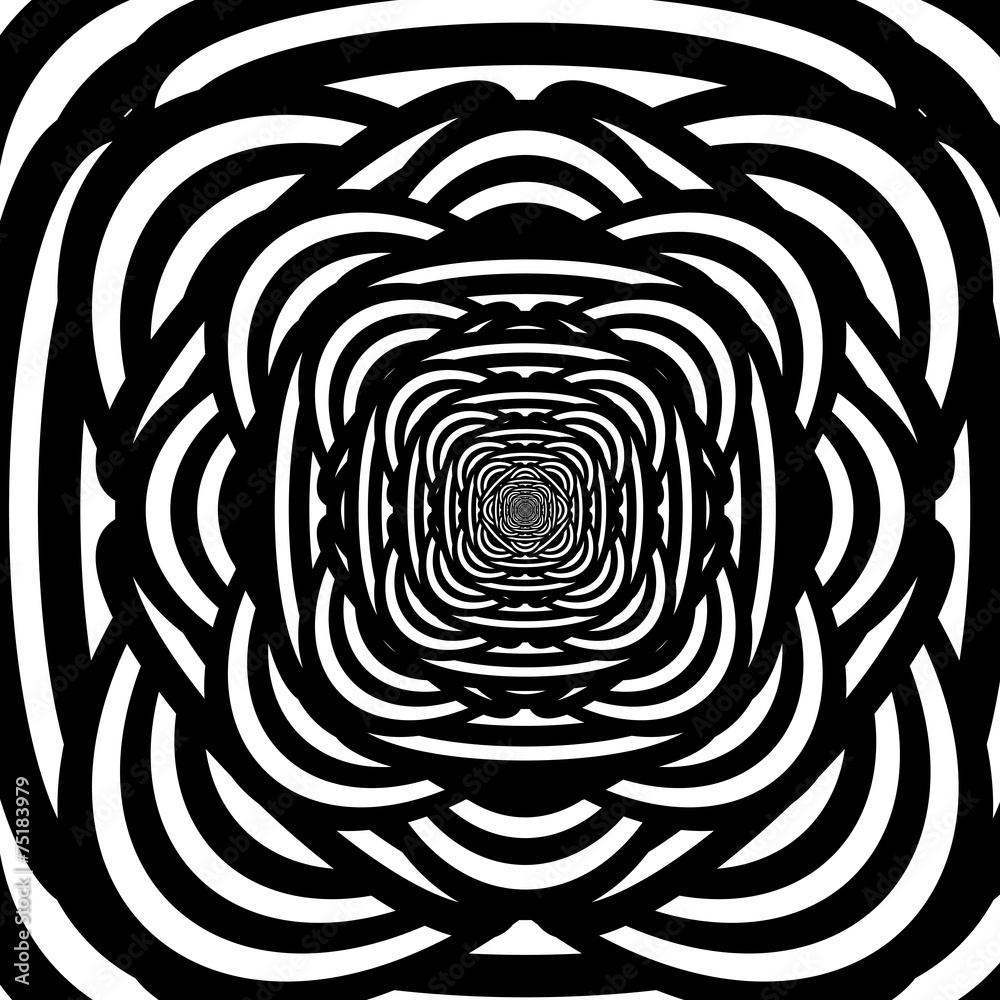 Black and white hypnotic background.