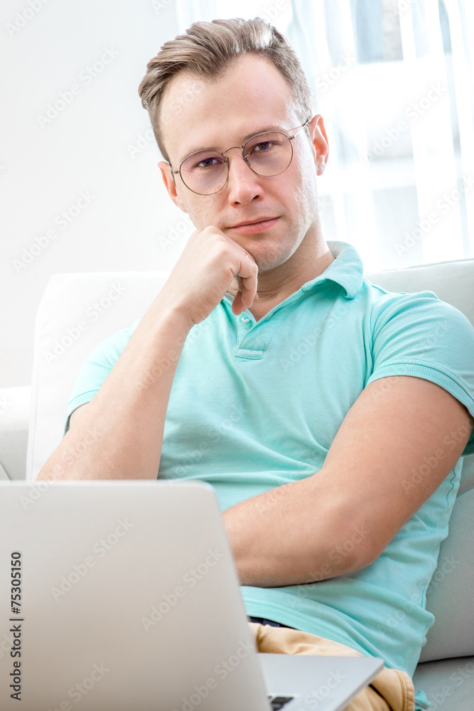 Man working with laptop