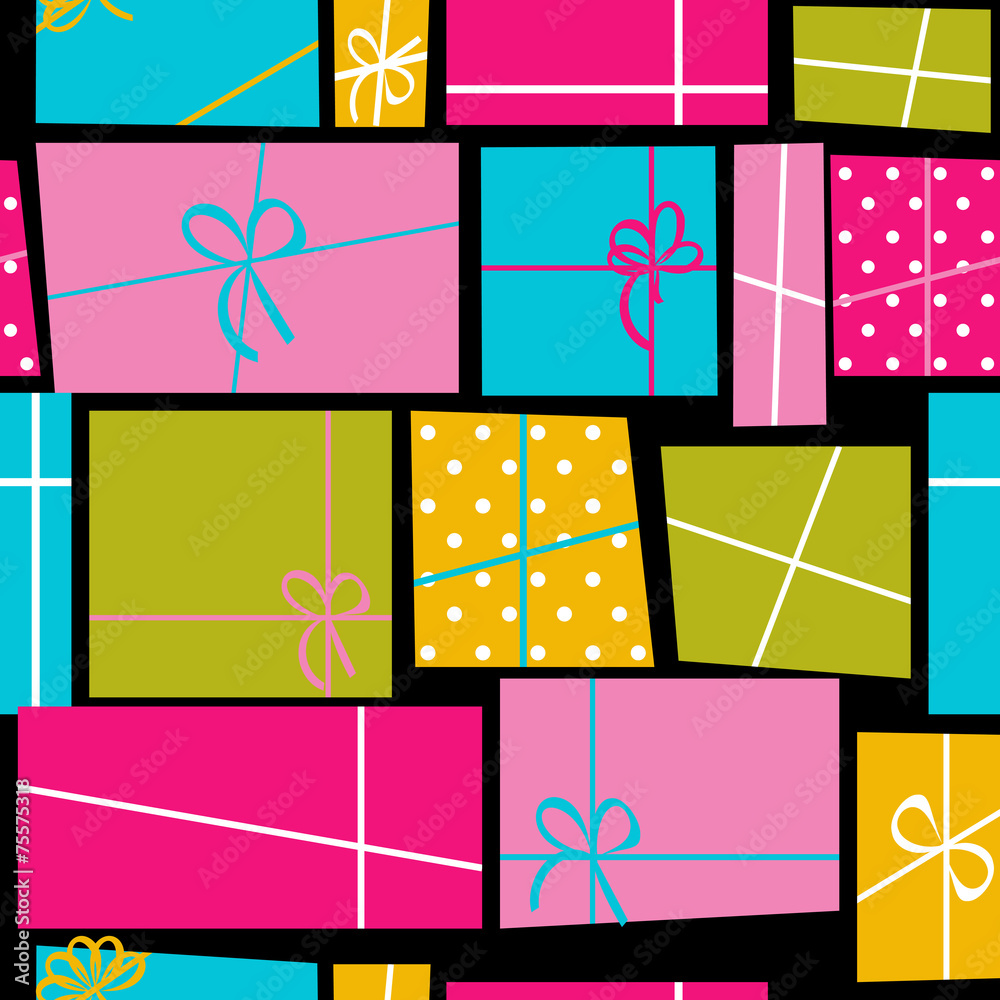 Gift Box Holiday Seamless Pattern Background Vector Illustration