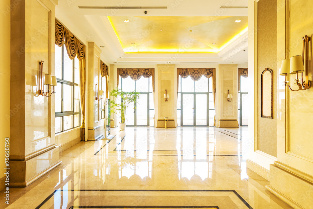 modern hotel interior and corridor