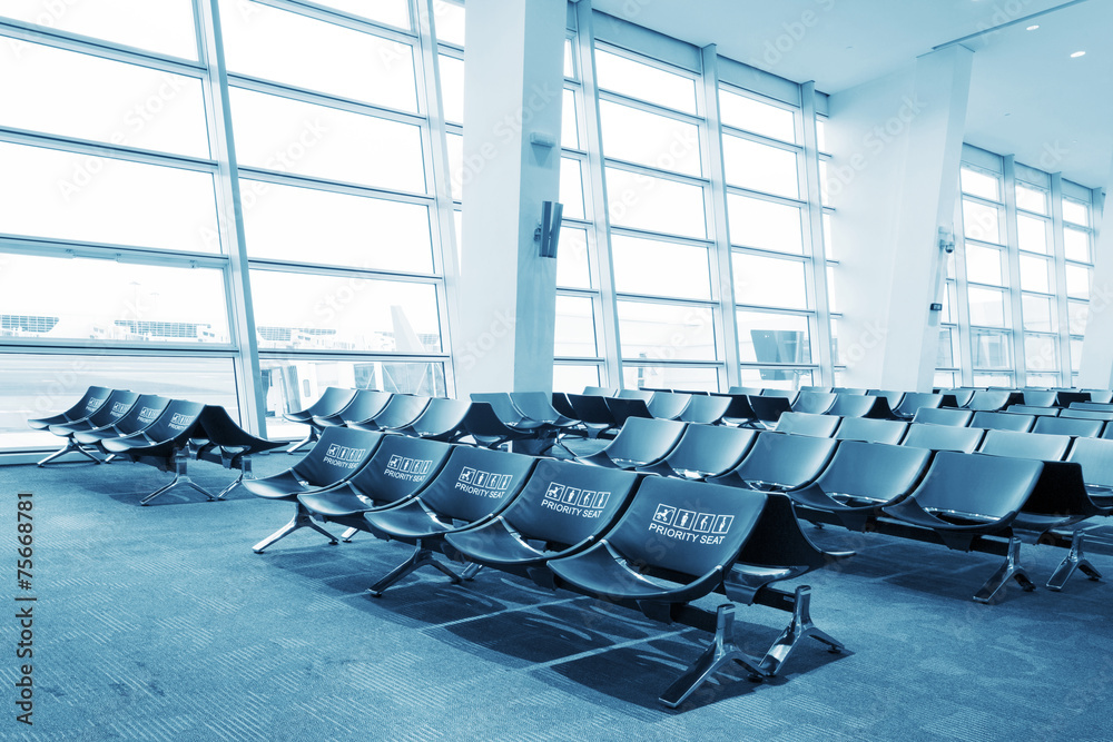 modern airport waiting hall interior