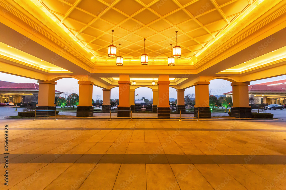 hotel entrance front reception hall