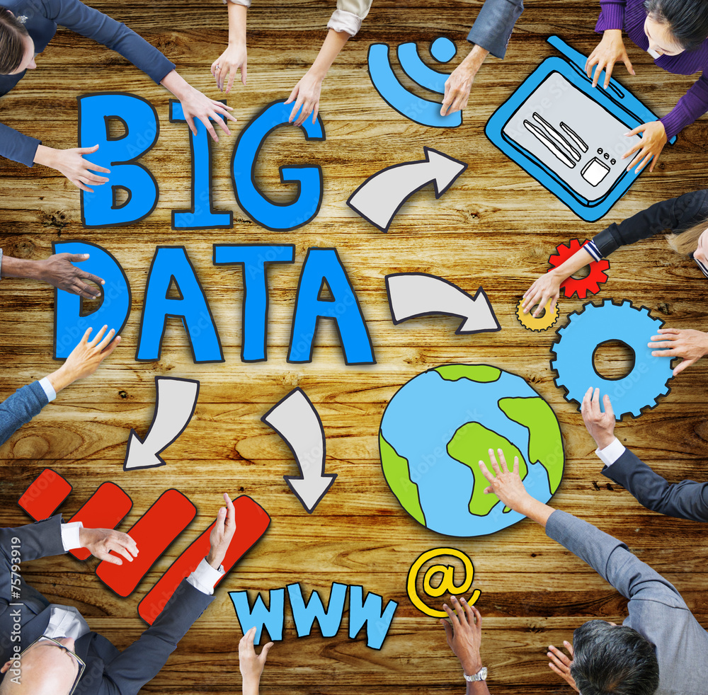 Big Data Information Technology Internet Diverse People Concept