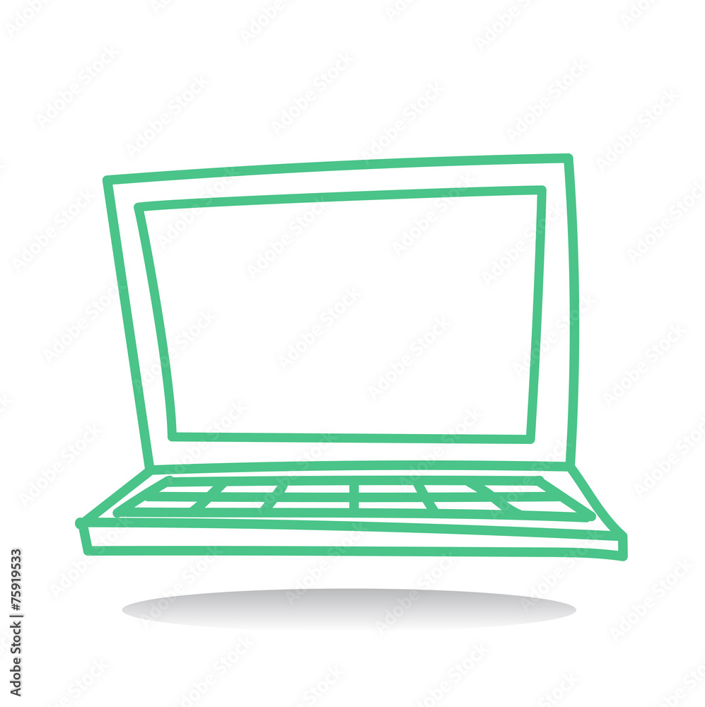 Laptop Computer Wireless Technology UI Icon Vector Concept