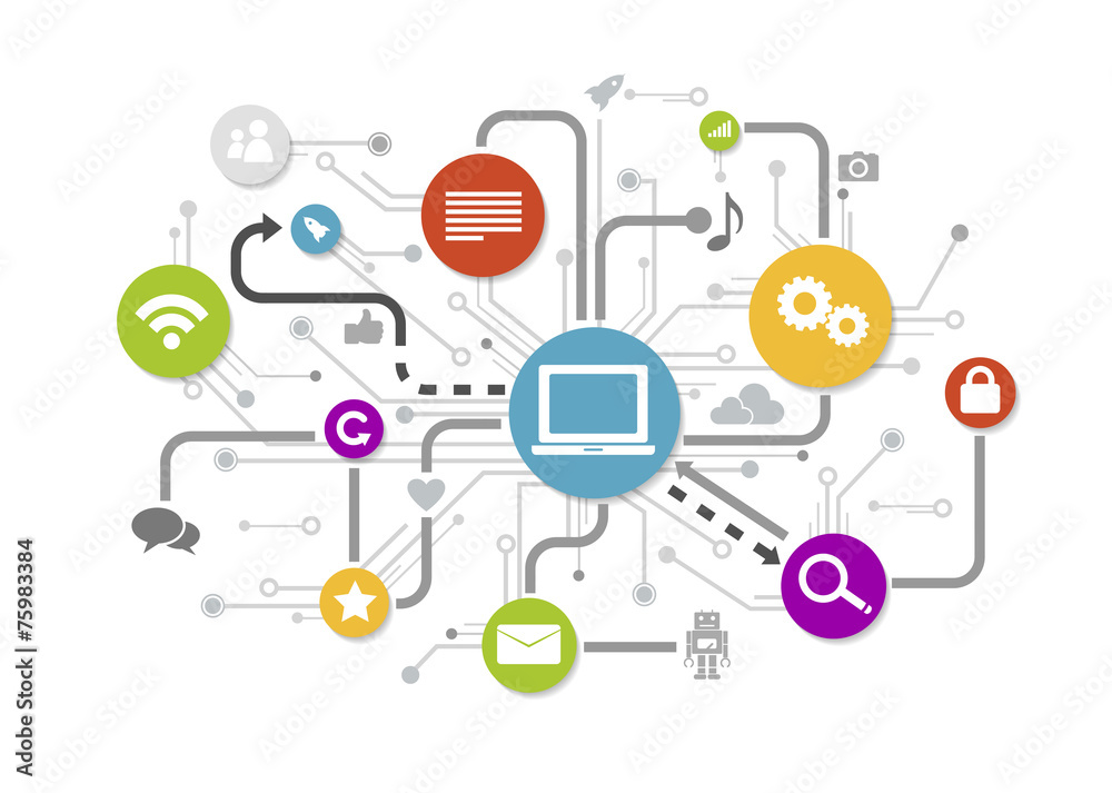 技术连接系统互联网网络概念
